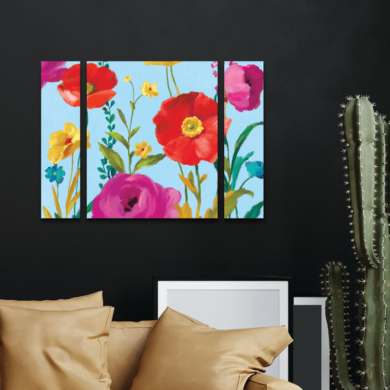 Ensemble de 3 panneaux - Danhui Nai «A Row of Brilliance», art mural sur toile pour le salon, la chambre à coucher ou le bureau 