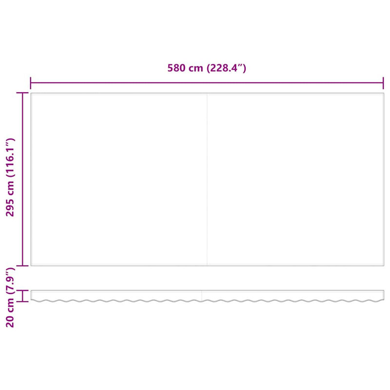 Brayden Studio Polyester Cover Retractable Door / Window Awning, 600 cm W x 300 cm D, Yellow/Blue/White