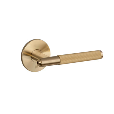 Linear Knurl Round Passage (Hall & Closet) Door Lever with Round Rosette