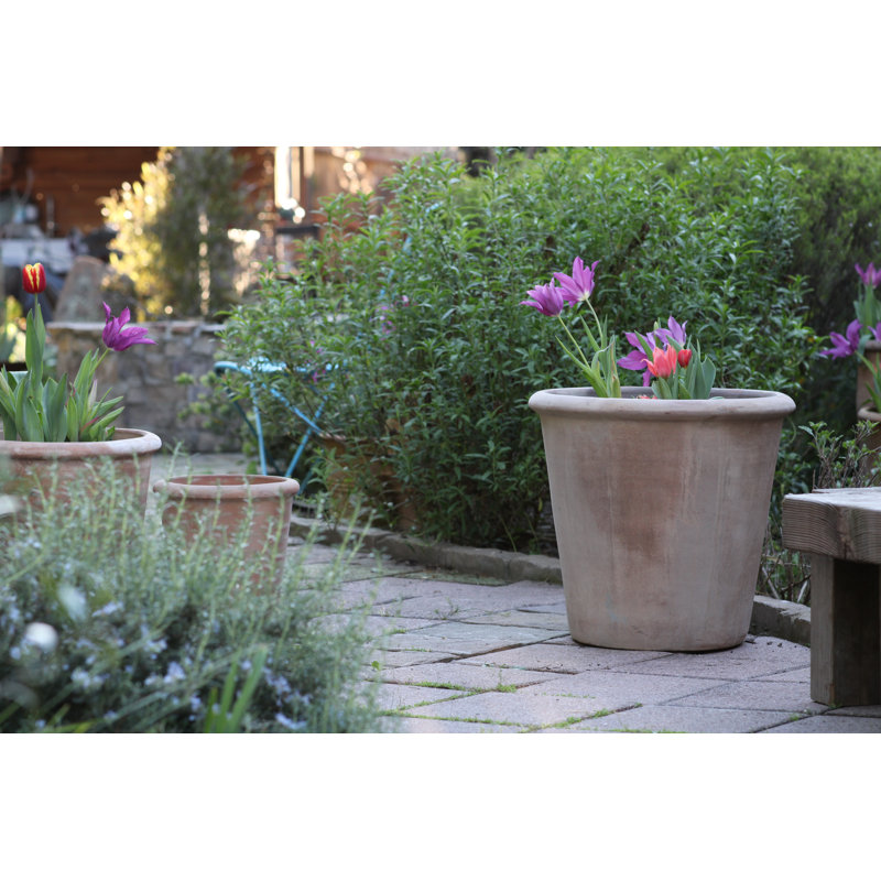 Pots de fleurs coniques évasés en grès, lot de 3 - Intérieur/Extérieur