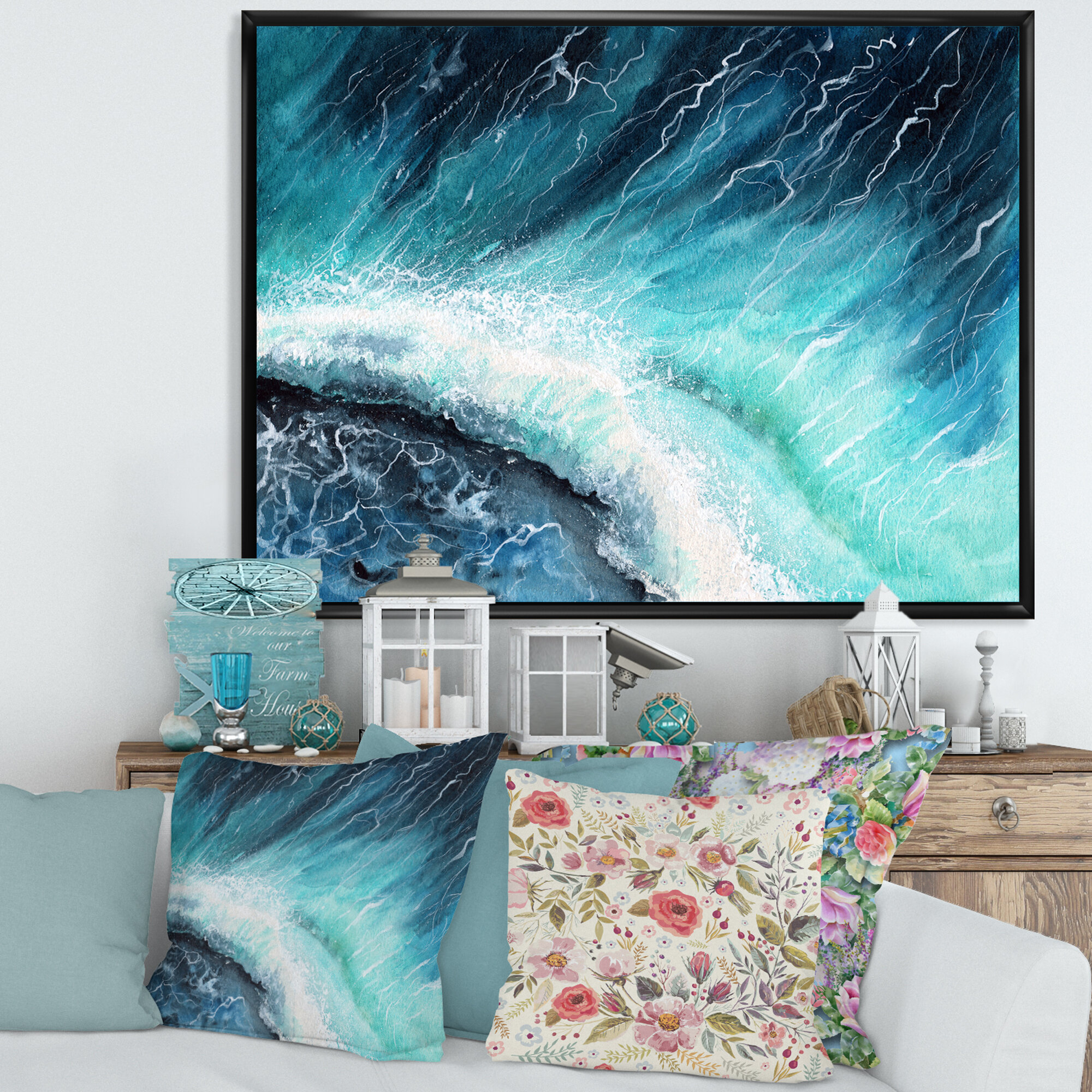 Picture Perfect International Small Waves by The Shore Giclee Print Canvas Wall Art, 24 Inches x 36 Inches x 1.5 Inches