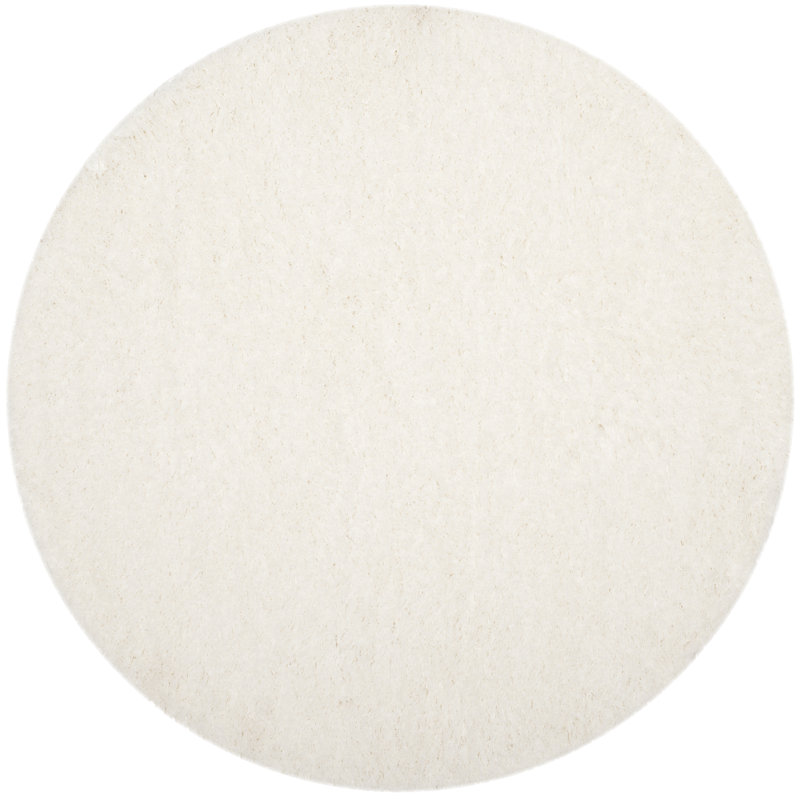 Tapis blanc Hermina, Rond 6 pi 7 po