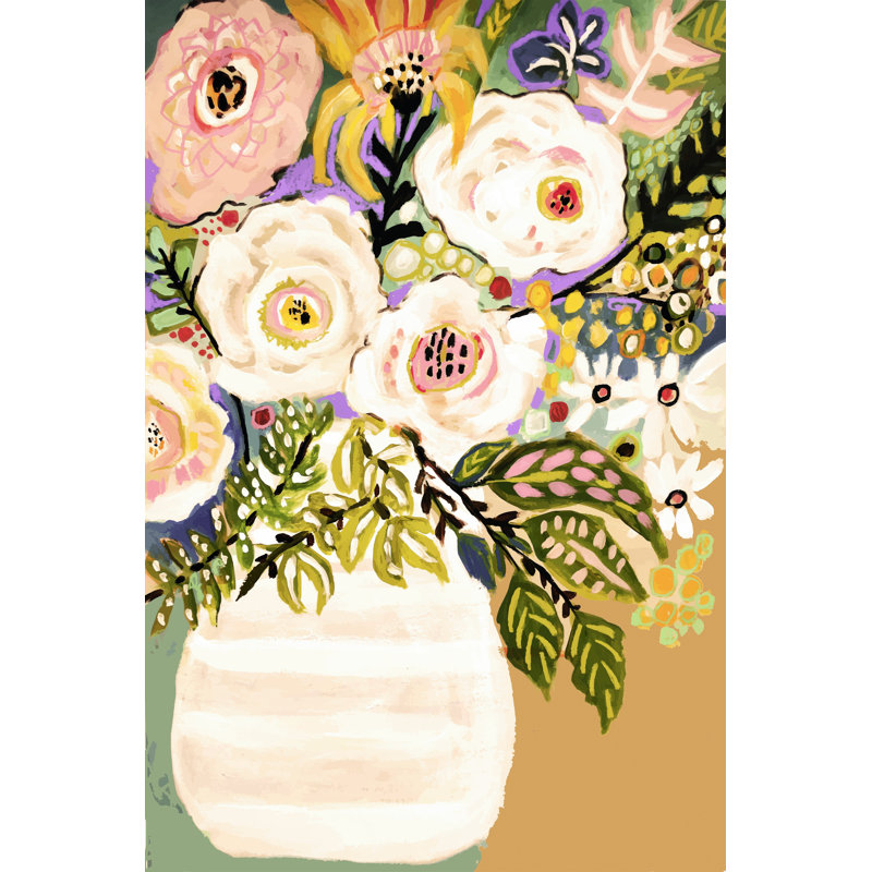 Summer Flowers In A Vase II - Wrapped Canvas Painting, 122cm H x 81cm W x 3.8cm D