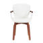 Chaises de salle à manger pivotantes Mid-Century modernes en bois cintré - Chaises d'appoint en similicuir pressées à chaud