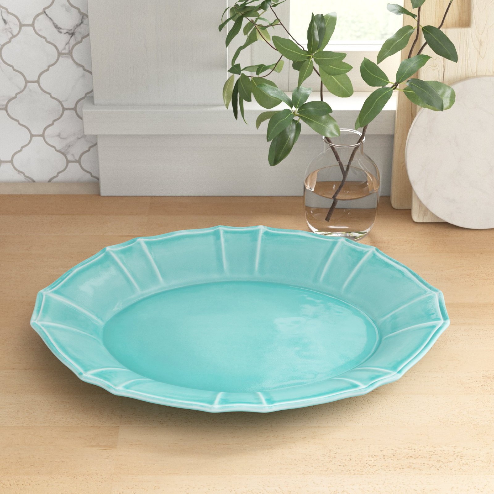 Chloe Oval Platter, Turquoise