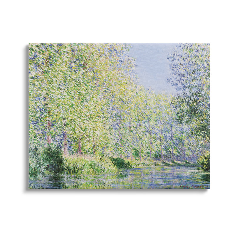 «Epte River Claude Monet», art mural classique sur toile par Claude Monet, H 36 po x l 48 po x P 1,5 po, Toile tendue