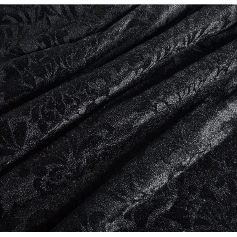 Emilia Bedspread Set with Pillow Shams – Luxury Jacquard Damask Coverlet Bedding for Double, King & Super King Sizes, Black