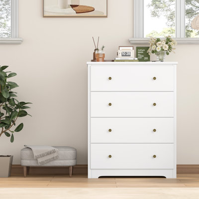 Naewe 29" W Modern 4 Drawer Dresser, Drawer Chest, Wooden Storage Dresser