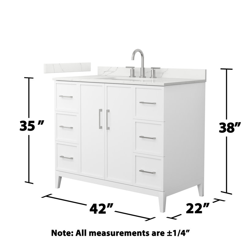 Elan 42'' W Vanity, White, 8" Center, Brushed Nickel