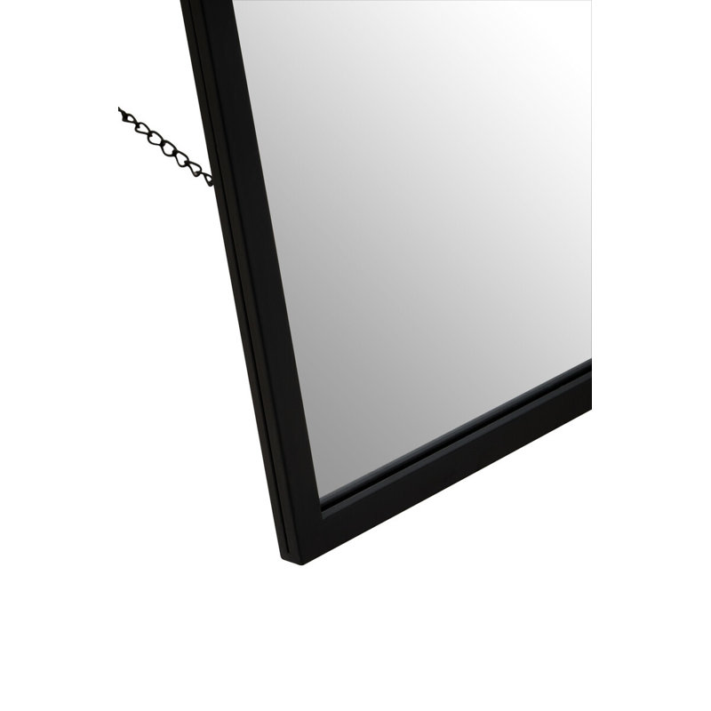 Alawna Metal Arch Floor Mirror, Black