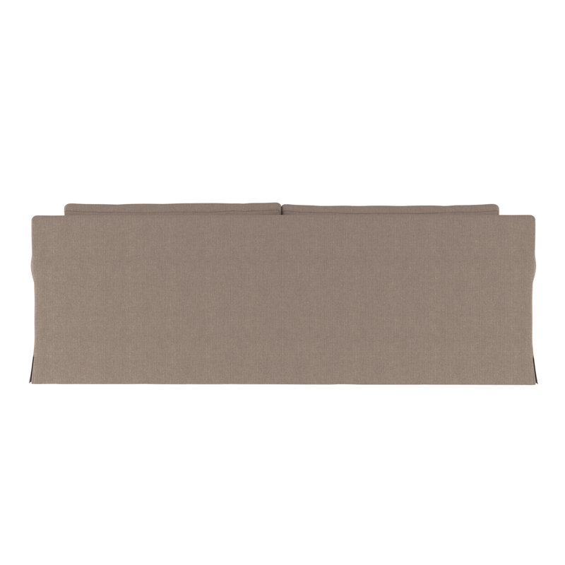 Ludlow Rolled-Arm Skirted Daybed, Weathered, Distressed Leather Silver Streak