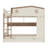 Queen over Queen Bunk Bed with Trundle, Solid Wood Bunk Beds with Storage Shelves & Hooks, No Box Spring Needed, Beige&Natural-509169934-509169933