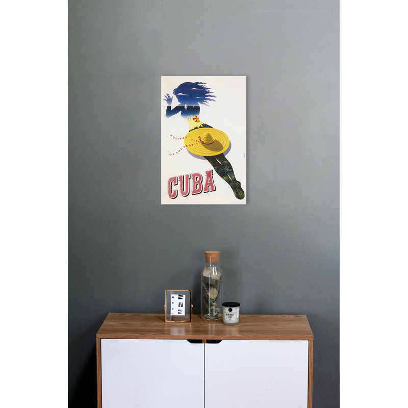 Vintage Cuba Travel Framed Canvas Print, 18" x 12"