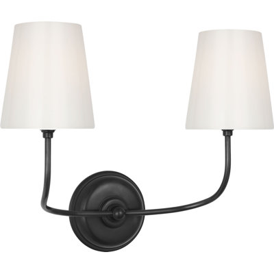 Vendome Double Sconce with White Glass