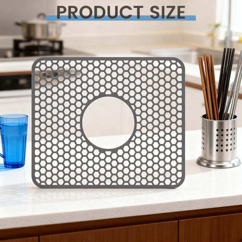 Premium Silicone Kitchen Sink Protector Mats - Non-Slip, Heat Resistant, Easy To Clean With Rear And Center Drain Options For Countertop And Sink Protection