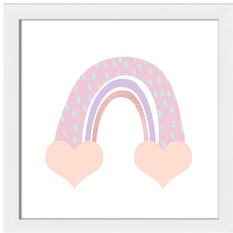 Arc-en-ciel 1, H 16 po x l 16 po x P 0,63 po, Cadre blanc