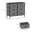  6 Drawer Fabric Chest of Drawers w/ Wooden Top for Hallway Black-423723299