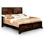Grand lit moderne / noyer en bois massif avec design transitionnel de parquet