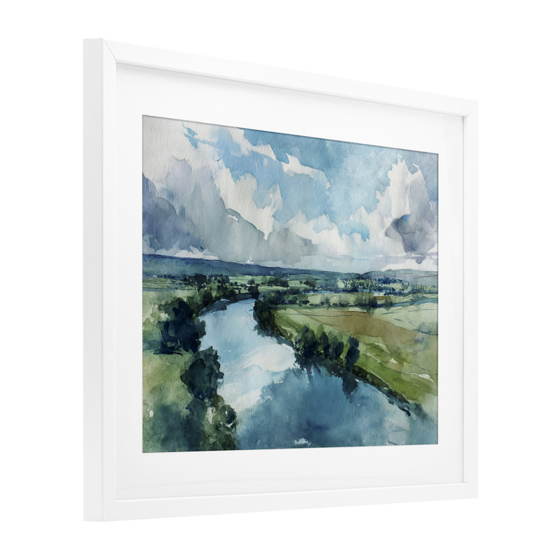 In In Wild Flow, reproduction encadrée sous verre, conception de Svetlana Aleynikova, H 17 po x l 21 po, Cadre blanc côtier