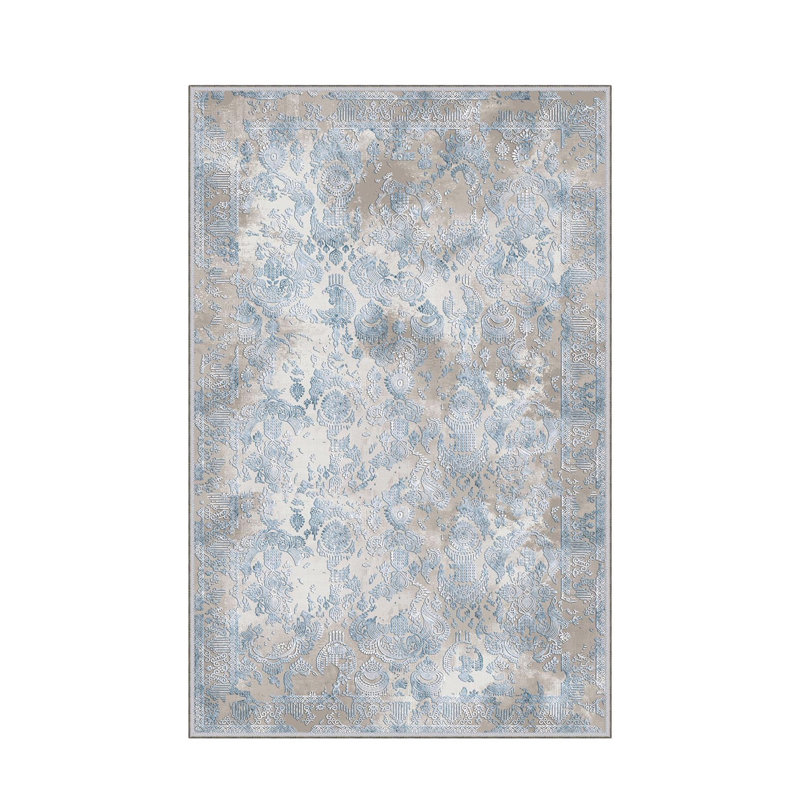 Stylish Woven Carpet, 5.2 x 7.5 Feet | 100% Polyester, 0.3 in Pile Height, Antibacterial, Non-Slip PVC Dot Underside | Machine Washable, 3D Digital Print | Perfect for Living Room, Bedroom & Home Décor