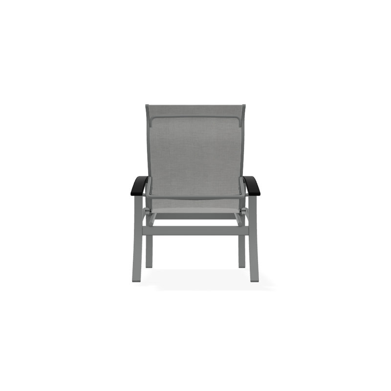 Chaise de patio Askar, Blanc, Alliage Sunbrella®, Graphite texturé