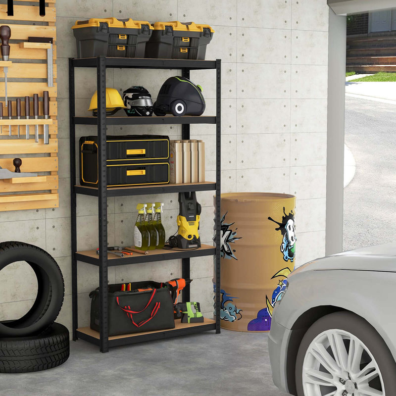 Étagère de garage réglable à 5 niveaux avec 4 charges de 2000 lb pour l'entrepôt Costway, Noir