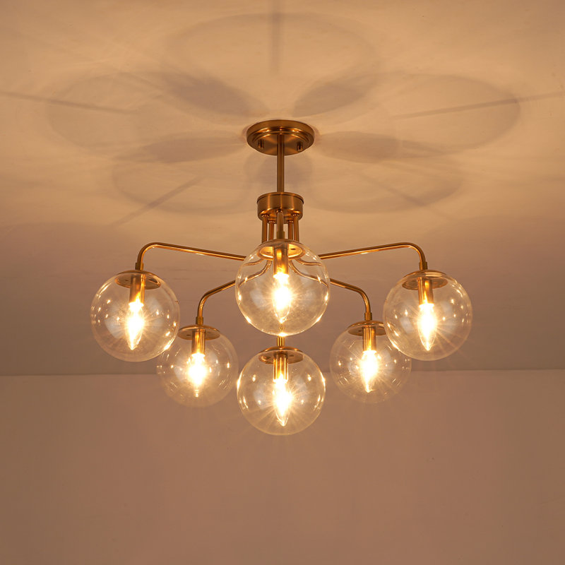 Plafonnier semi-encastré 6 lumières Spoutnik