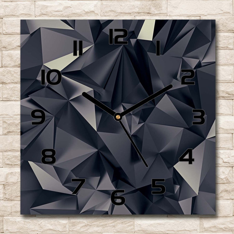 Jovahny Glass Wall Clock, Black