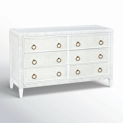 Monterey 6 Drawer Wicker Dresser