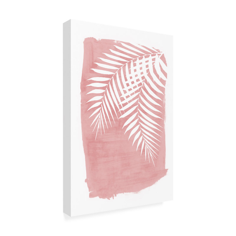 Art sur toile, feuilles de palmier roseologi, H 12 po x l 19 po