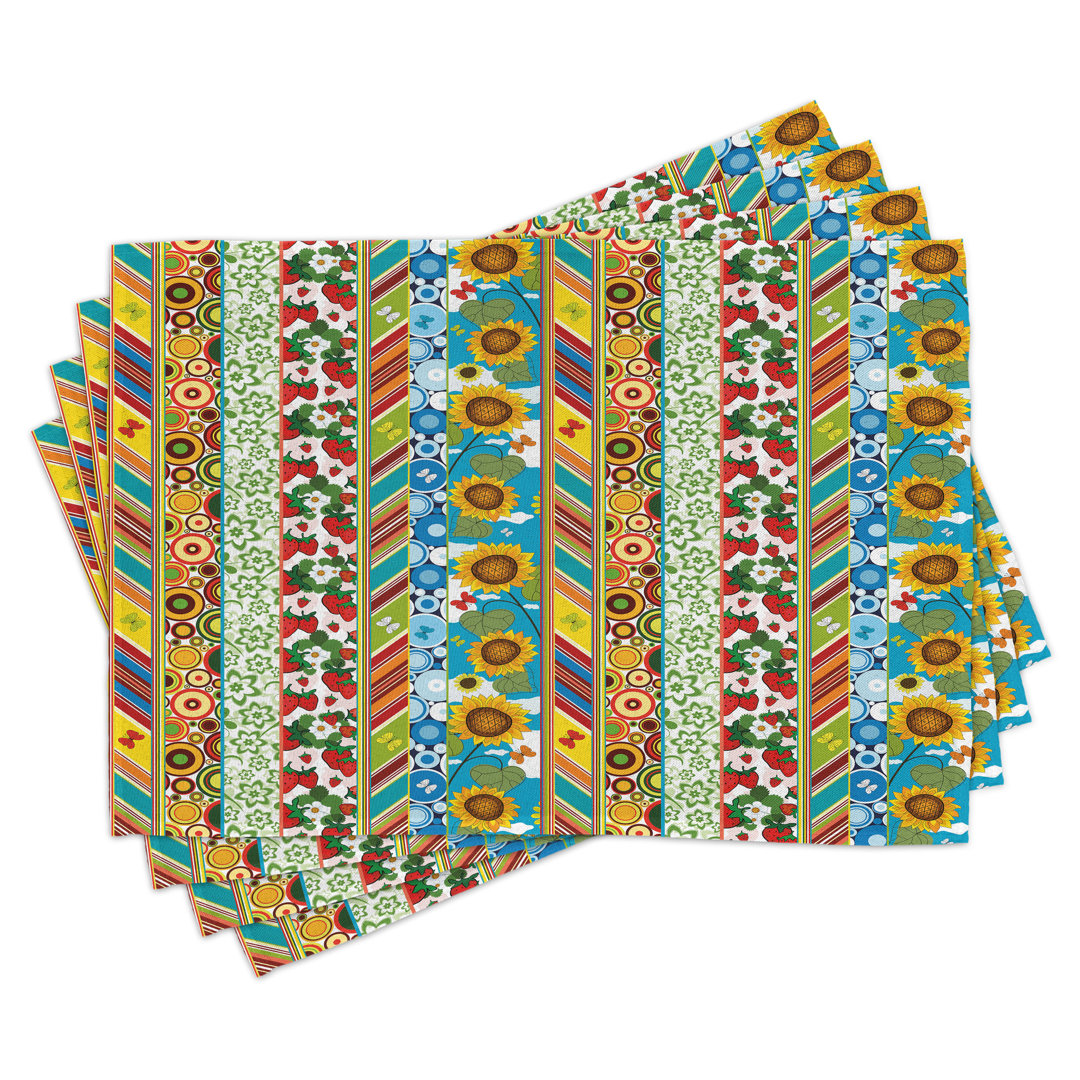 Platzdeckchen 4er Set, Patchwork Style Spring, Multicolor