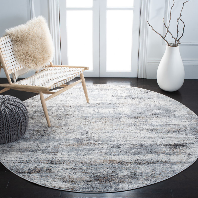 Kowalski Cotton Abstract Rug, Round 6'7"