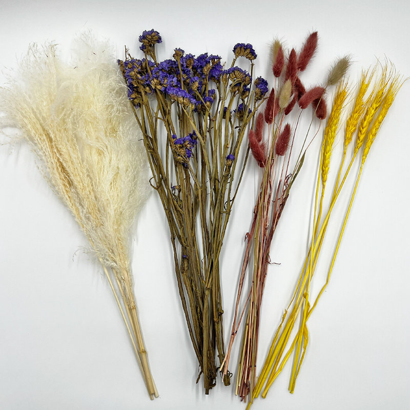 Véritables bouquets mélangés préservés, mélange de 4 petits - moyens - grands, H 20 po x l 4 po x P 9 po