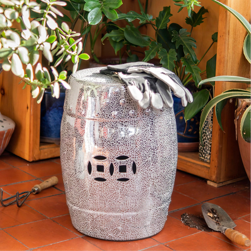 Tabouret de jardin Moquillaza, Argent / noir