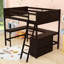 Lit mezzanine double avec tablettes et bureau-1398277484