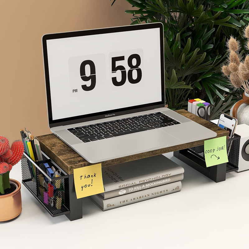 Monitor Stand Riser With Storage, Desktop Computer Monitor Stand, Multi-Purpose Desk Organizer Shelf For Laptop Computer PC