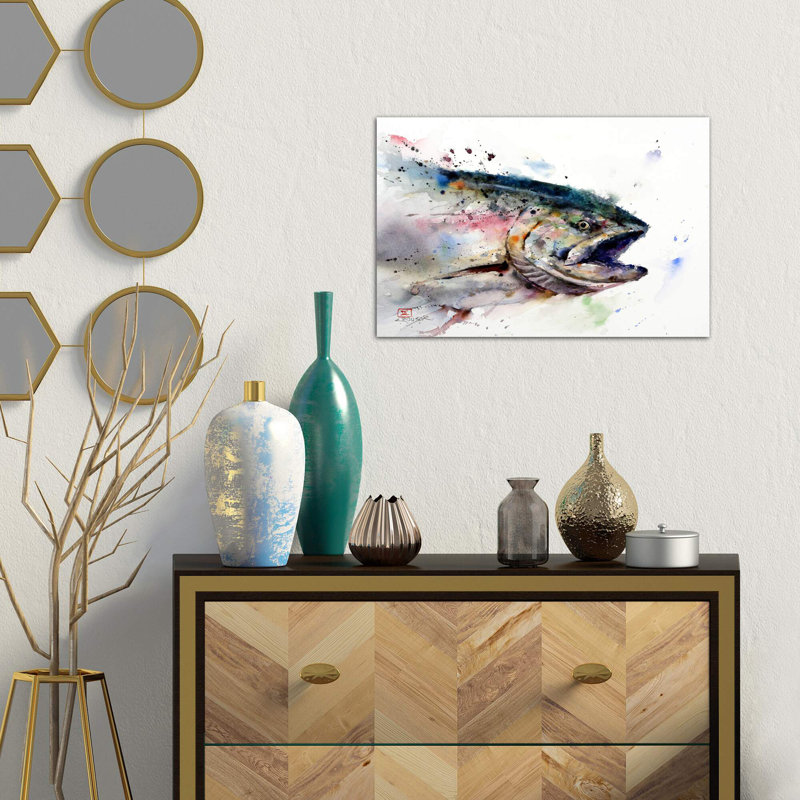 Fish II by Dean Crouser - Wrapped Canvas Painting, 66.04 cm H x 45.72 cm W x 1.91 cm D