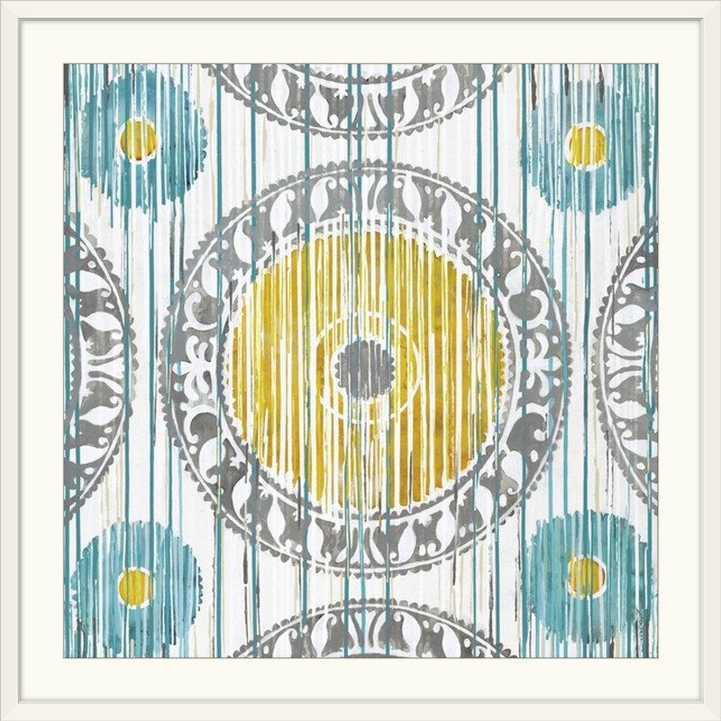 «Algona Spring Ikat» par Liz Jardine, reproduction d'art, H 20 po x l 20 po x P 1,5 po, Toile
