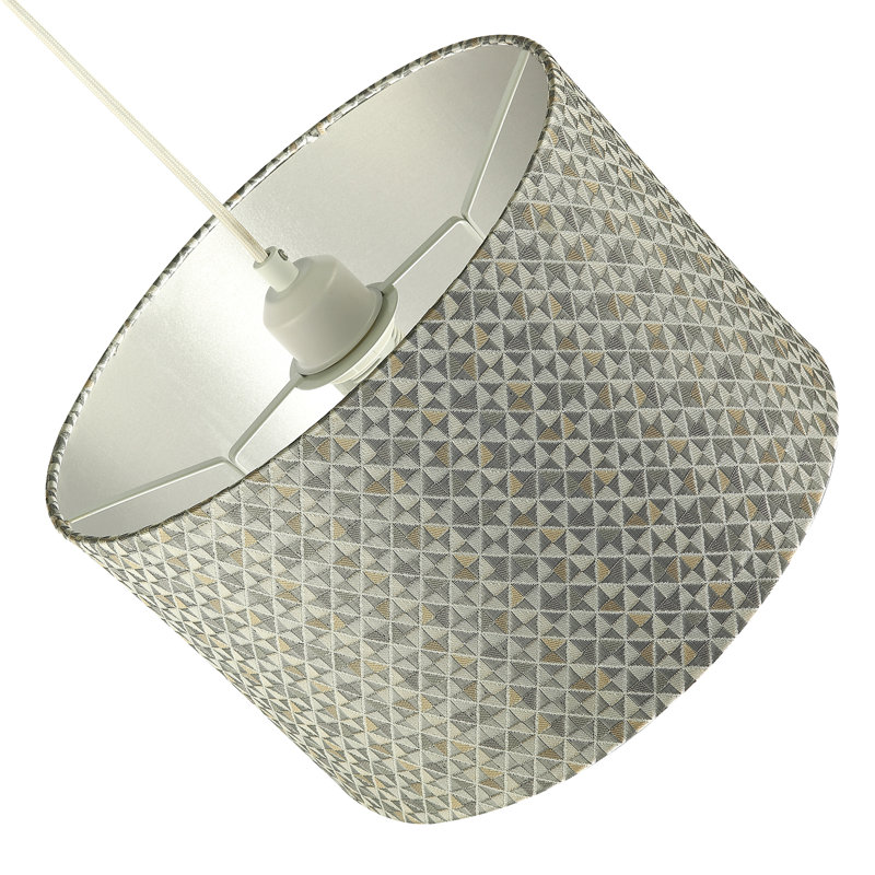 20cm H Cotton Drum Lamp Shade ( No Direct Attachment Method ) in Silver