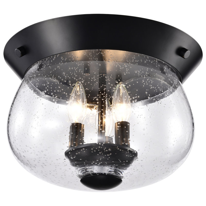 Plafonnier encastré en verre Marelys, Noir mat