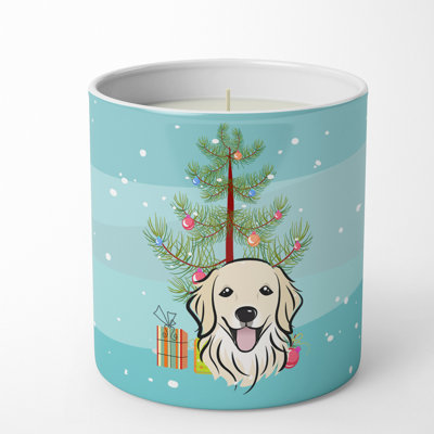 Arbre de Noël et bougie de soja décorative Golden Retriever 10 oz