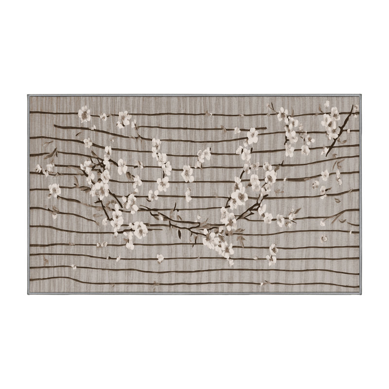 Tapis gris soyeux et moelleux, Rectangle 2 pi x 3 pi