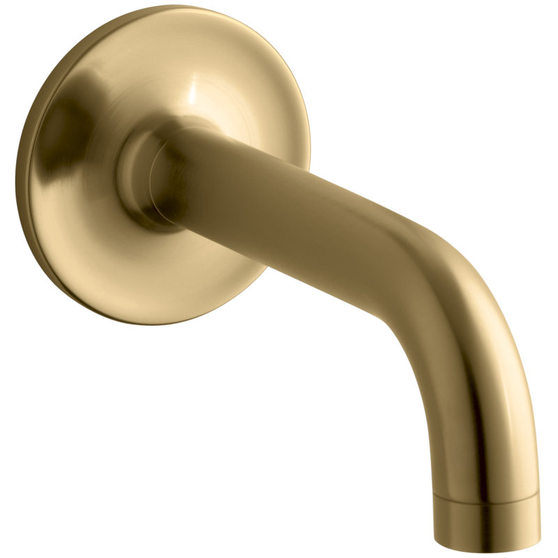 Purist Wall Mounted Tub Spout, Vibrant Moderne Brushed Gold