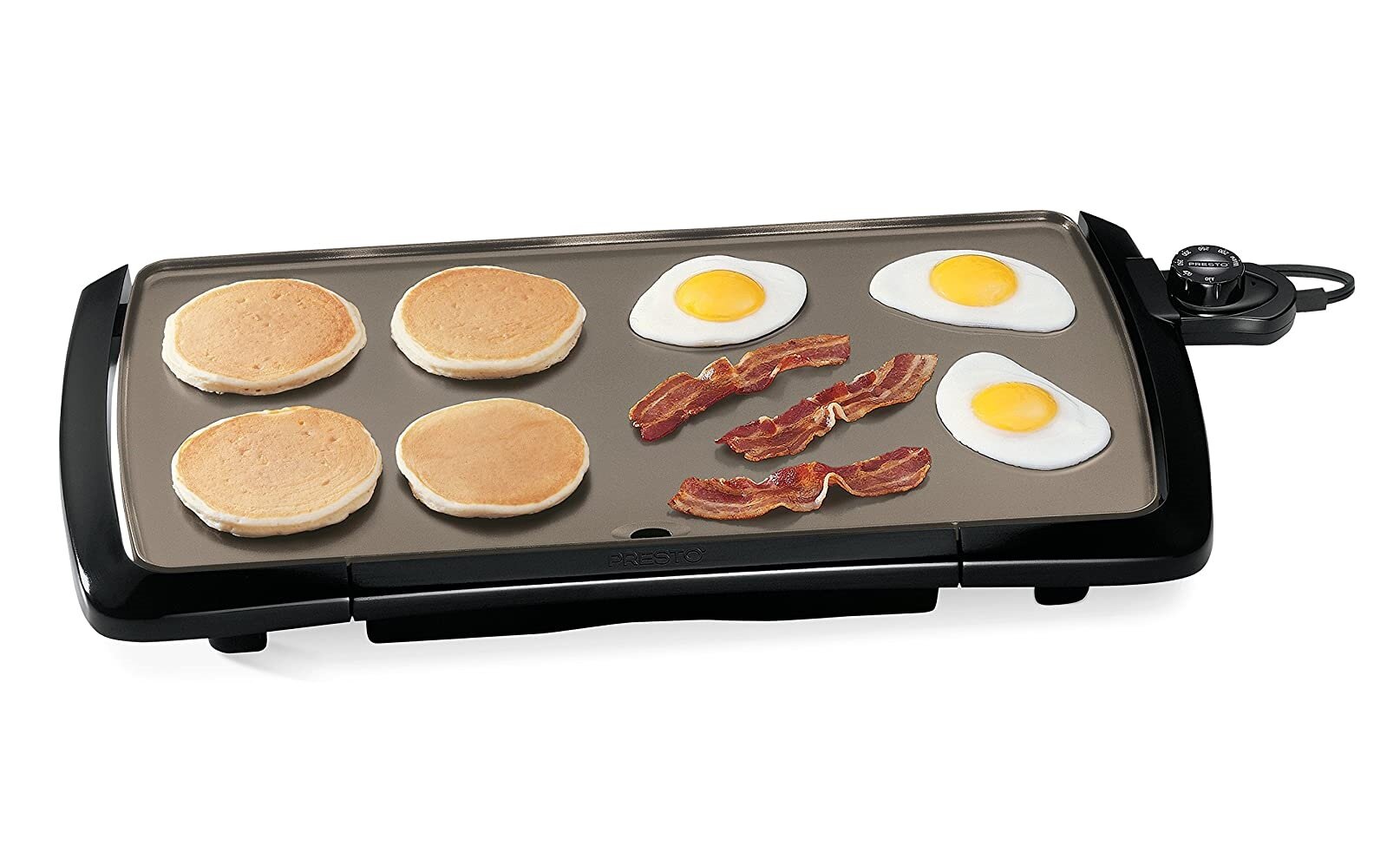 Presto Ceramic 22-inch 07062 Electric Griddle with removable handles,  Black, One Size