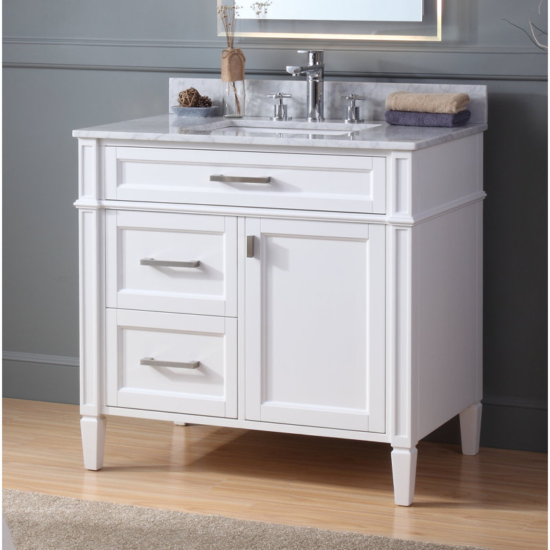 Ensemble de meuble-lavabo simple 36 po Guerrero, Blanc