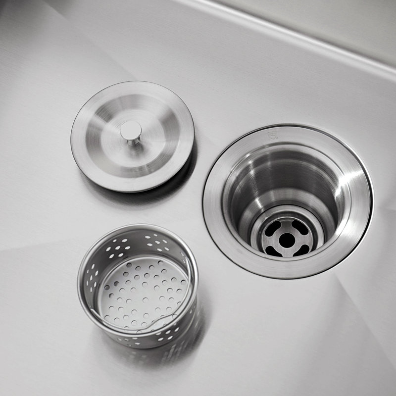 Stainless Steel Kitchen Sink, 33″X22″ Single Bowl, Overmount Handmade Sink In Brushed, With Cutting Board, Colander, Grid