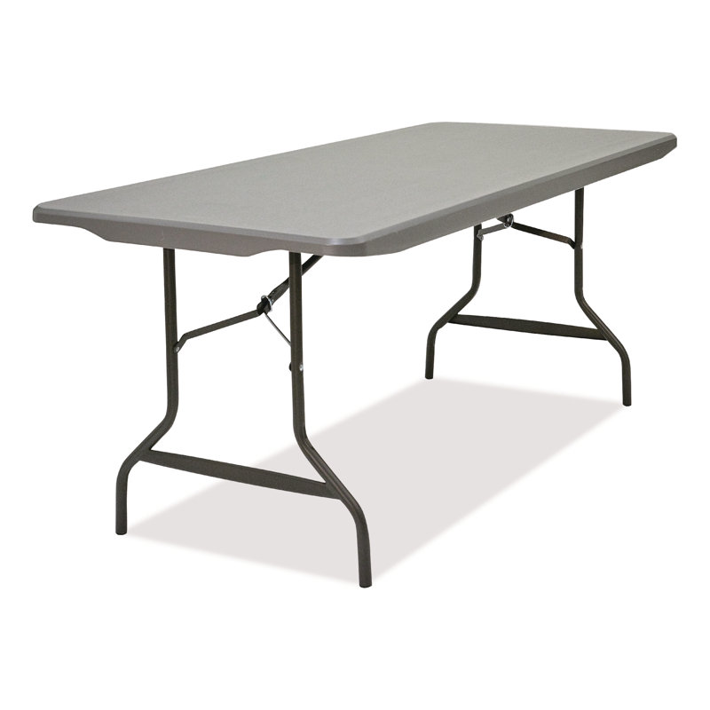 Charcoal Gray Heavy-Duty Rectangular Folding Table