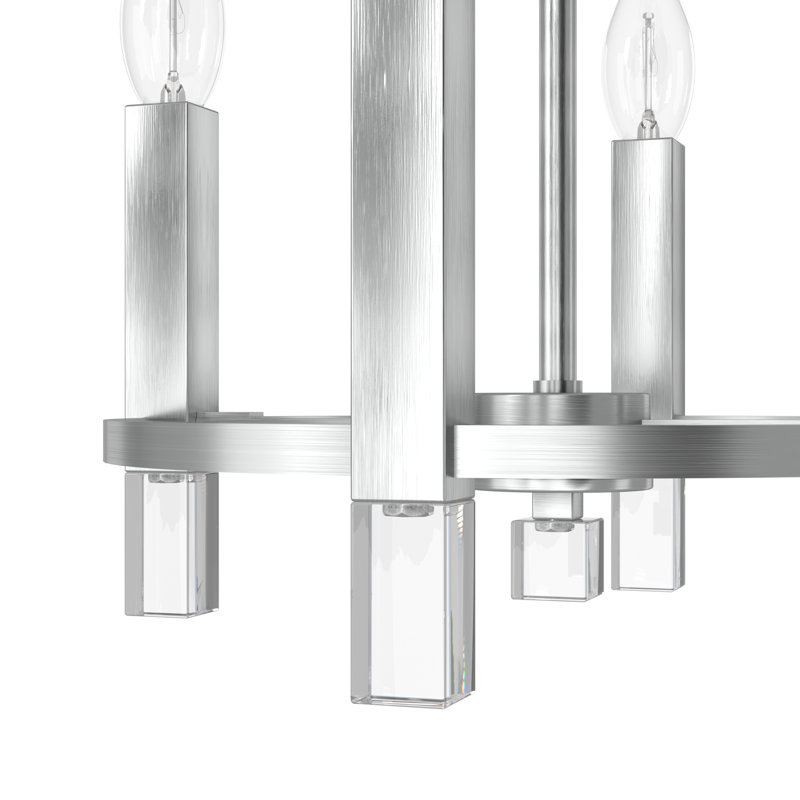 Hunter Sunjai 4 Light Semi-Flush Ceiling Light Fixture, Brushed Nickel