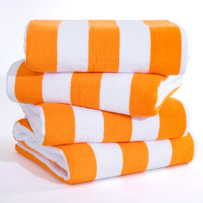 Devontia Cabana Striped Beach Towels, 30x60 inch 4 Piece Oversize Pool Towels