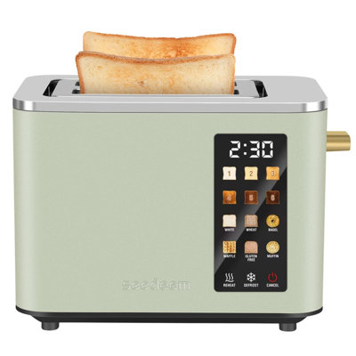 2 Slice Toaster,Touchscreen Stainless Steel Toaster,6 Bread and Toning Options,Timer,Removable Crumb Tray,900W